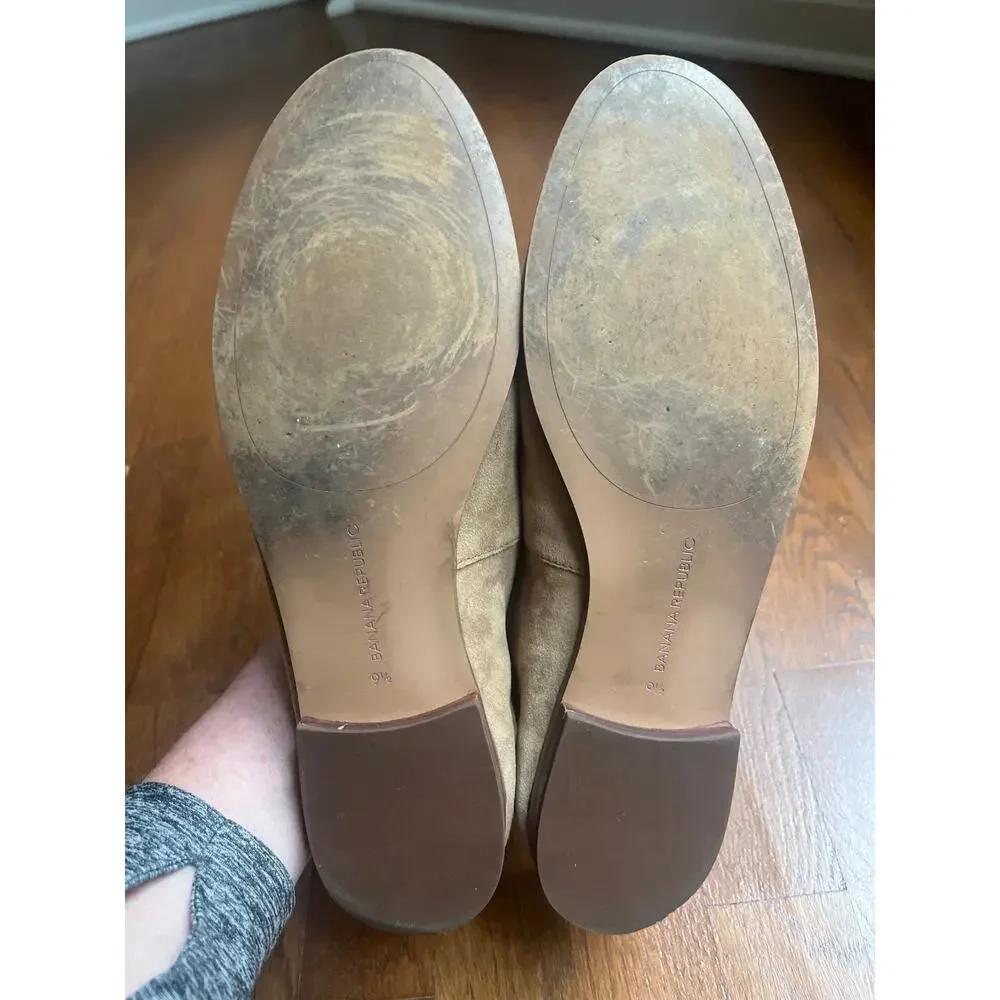 Banana Republic Womens‎ Tan Suede Loafers Sz 9.5